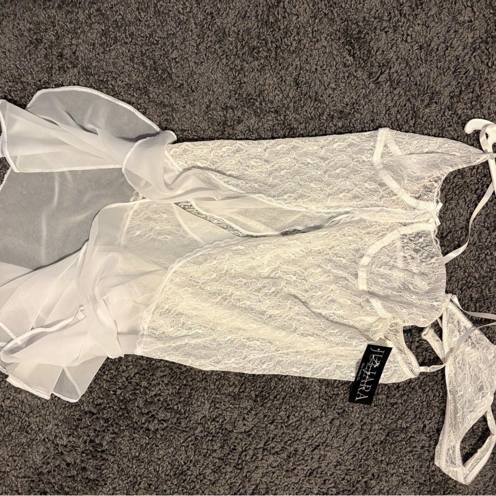 Jullara White Lace Sheer Babydoll Lingerie – Size 1X – NWT CLOSET CLEAR OUT